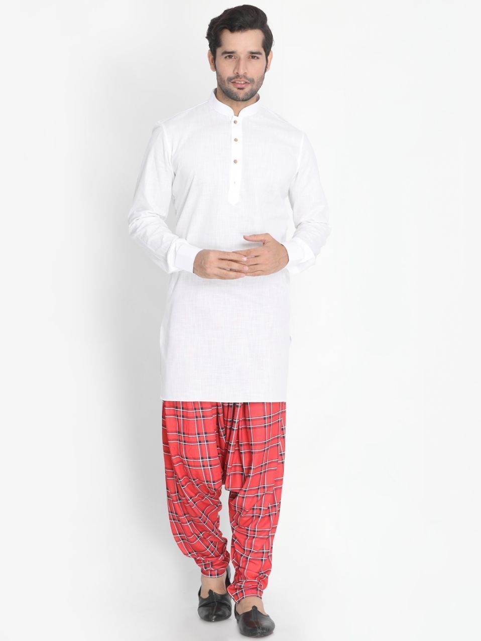 Men's Red Cotton Lycra Pyjama