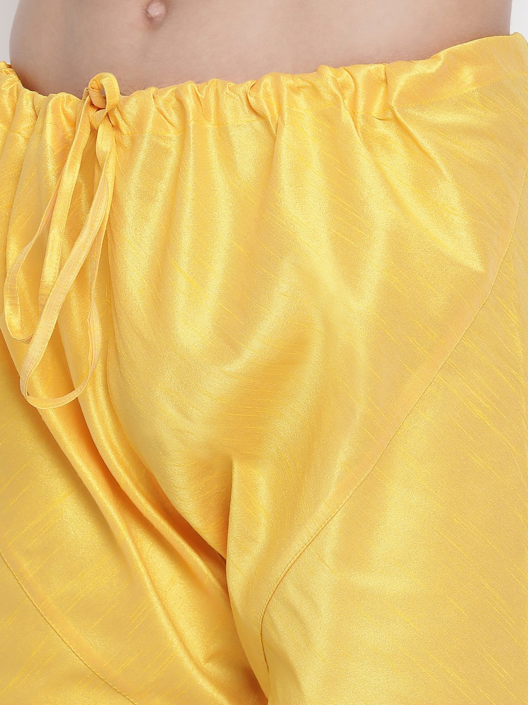 Men's Yellow Cotton Silk Blend Pyjama