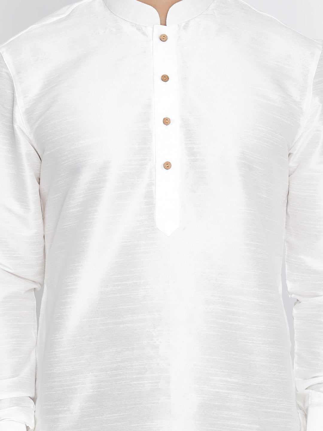 Men's White Silk Blend Kurta