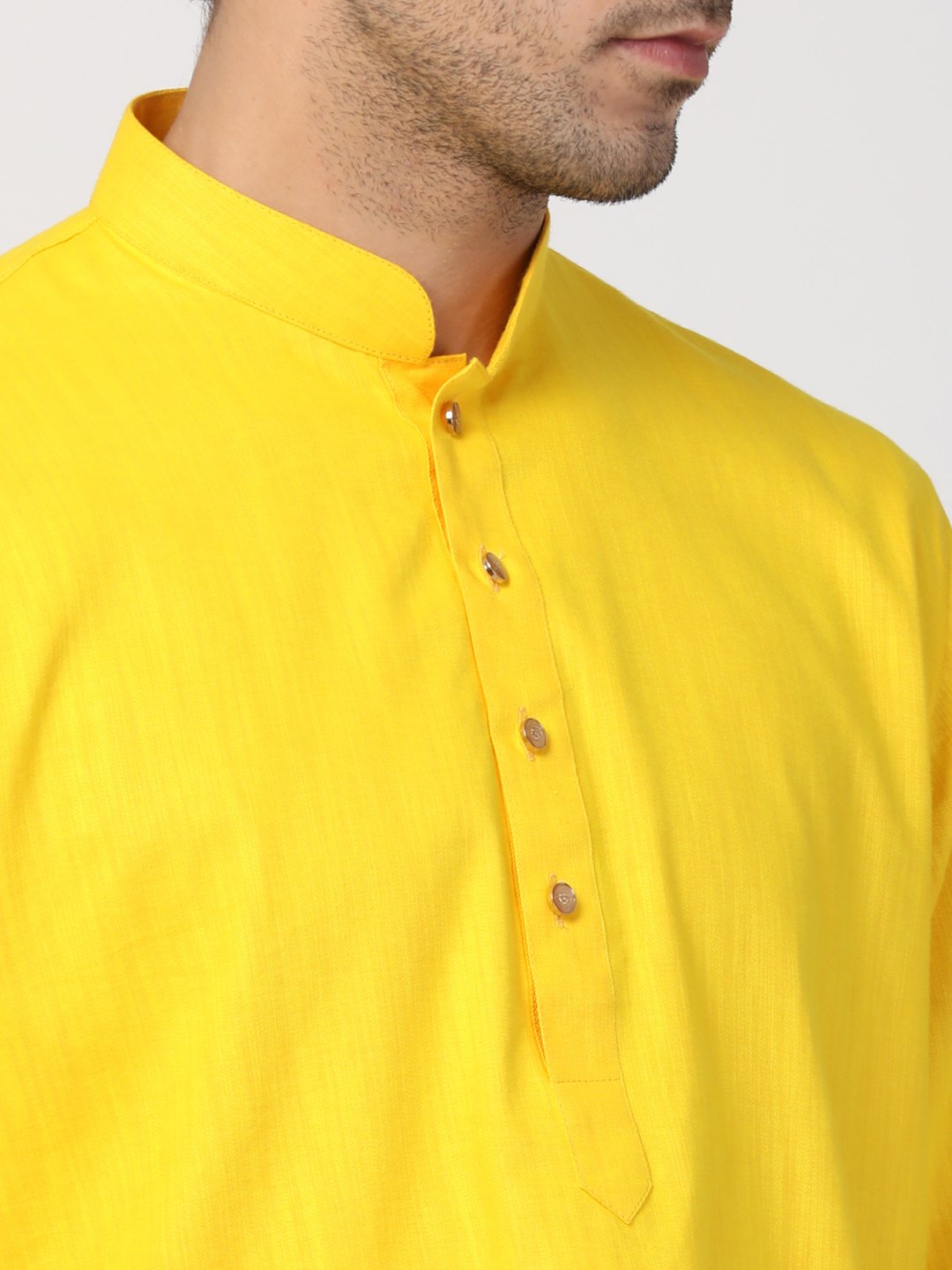Men's Yellow Cotton Kurta