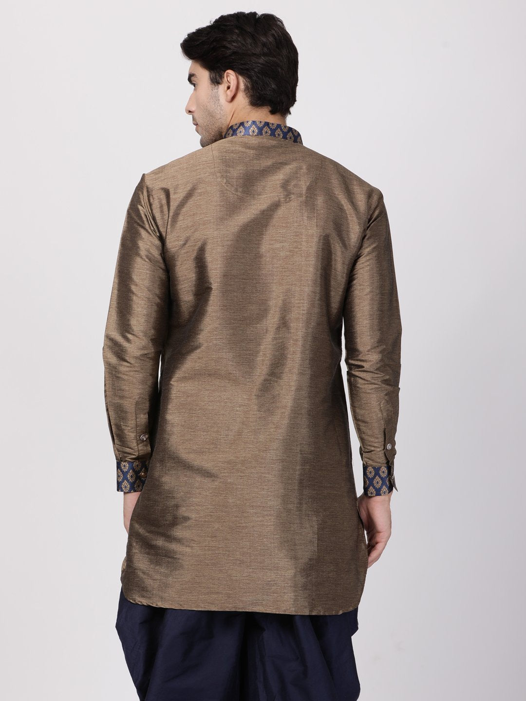 Men's Bronze Cotton Silk Blend Kurta - Vastramay