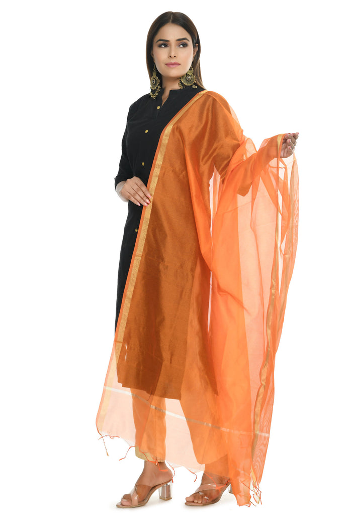 Women's Banarsi Chanderi Piping Dupatta Mfd0031