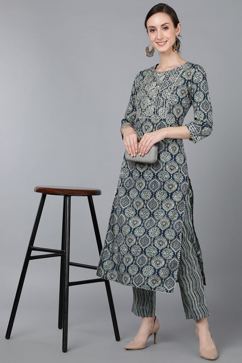 Women's Cotton Woven Design Kurta - Ahika