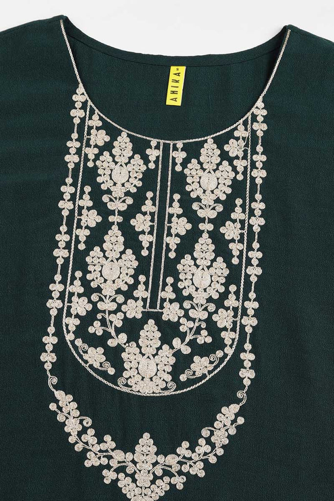 Women's Silk Blend Embroidered Kurta