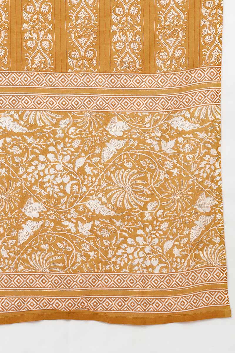 Women's Cotton Floral Printed Kurta Pant With Dupatta - Ahika