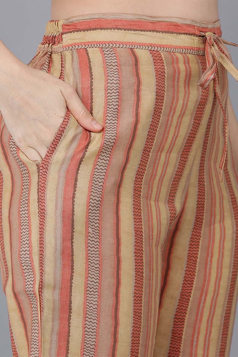 Women's Poly Silk Printed Kurta Pants With Dupatta - Ahika