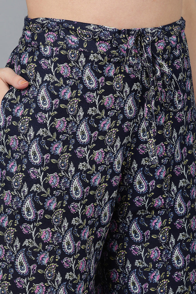 Women's Cotton Floral Printed Kurta Palazzos With Dupatta