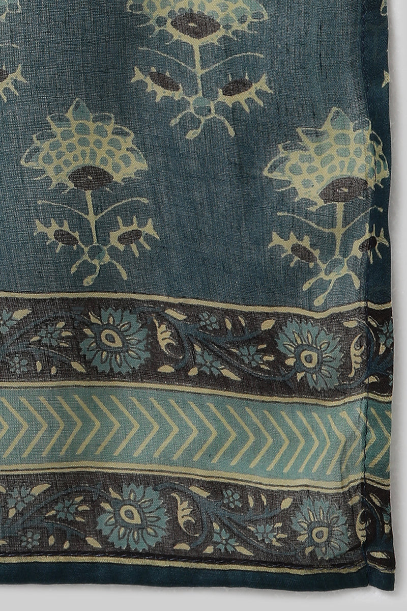 Women's Cotton Abstract Printed Kurta Palazzos With Dupatta - Ahika