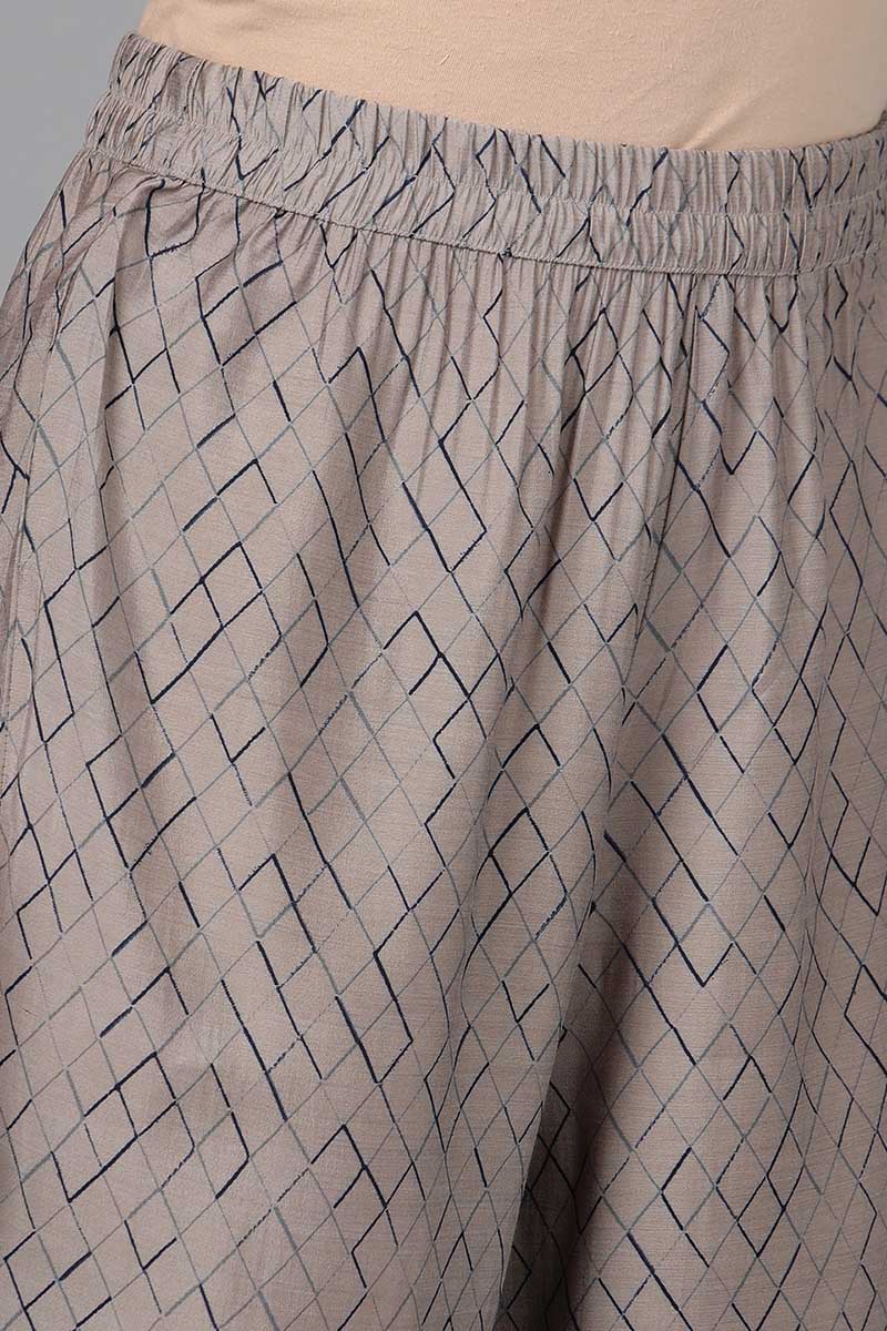 Women's Poly Silk Printed Kurta Pants With Dupatta - Ahika