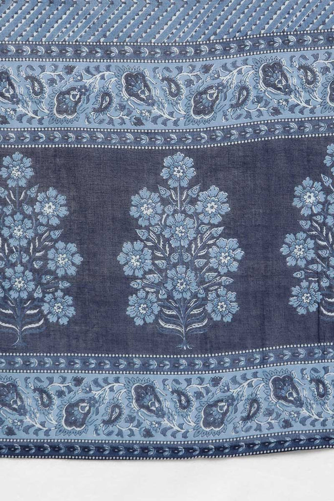 Women's Cotton Blend Floral Kurta Pants With Dupatta