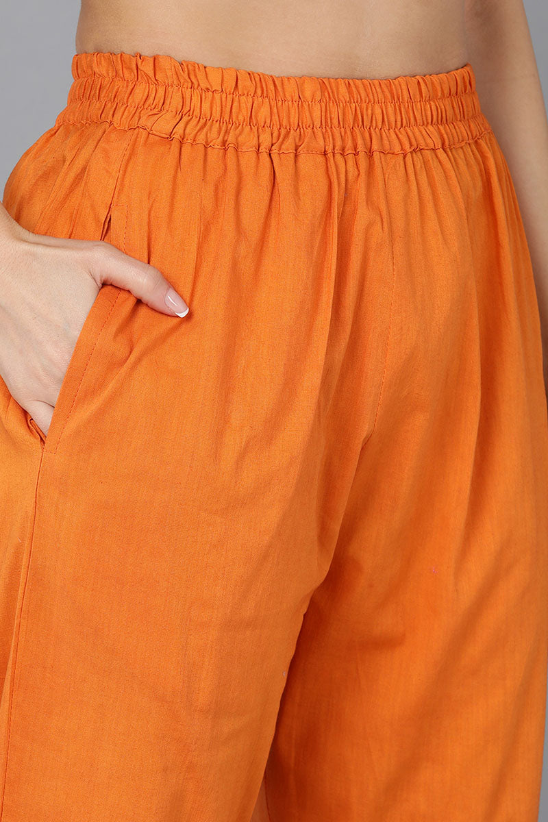 Women's Cotton Blend Checked Printed Kurta Pants With Dupatta - Ahika