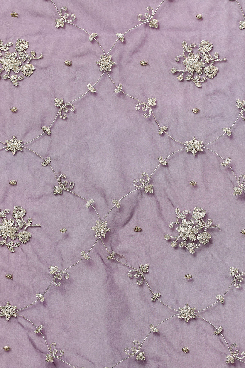 Women's Purple Silk Blend Embroidered Party Wear-Ahika - Ahika
