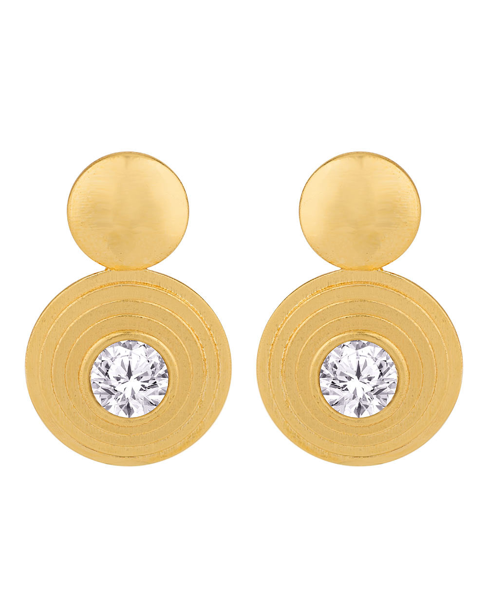 Women's Gold Diamond Geomatrix Earrings - Voylla