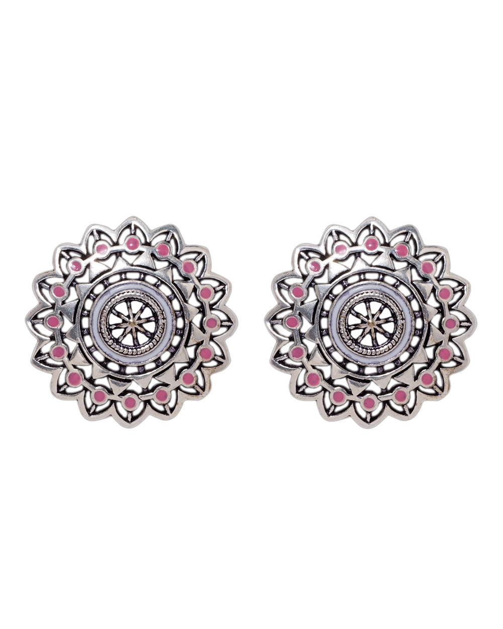 Women's Intricate Statement Earrings With Multicoloured Details - Voylla