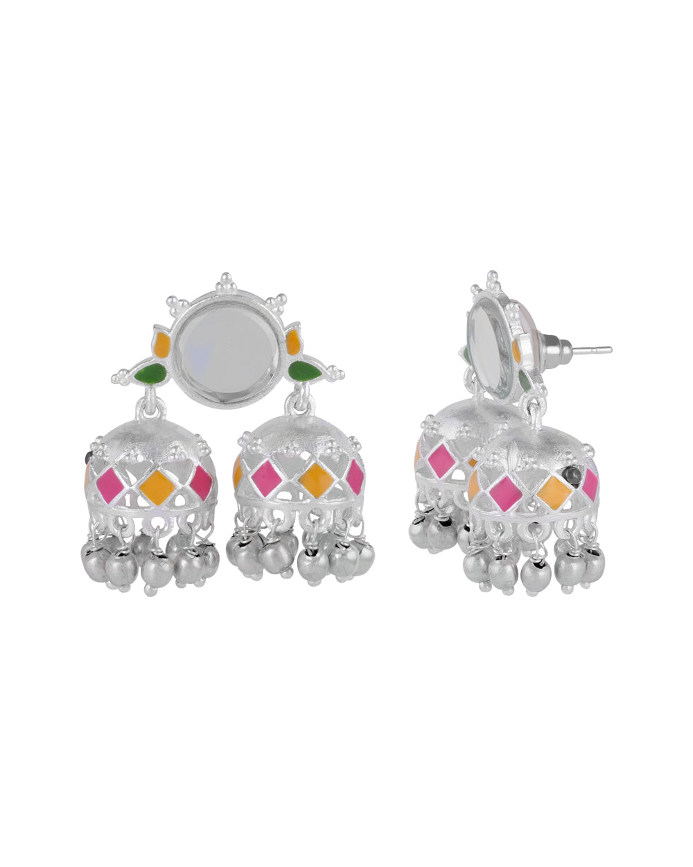 Women's Colorful Enameling Earrings Dangled With Ghungroo For - Voylla