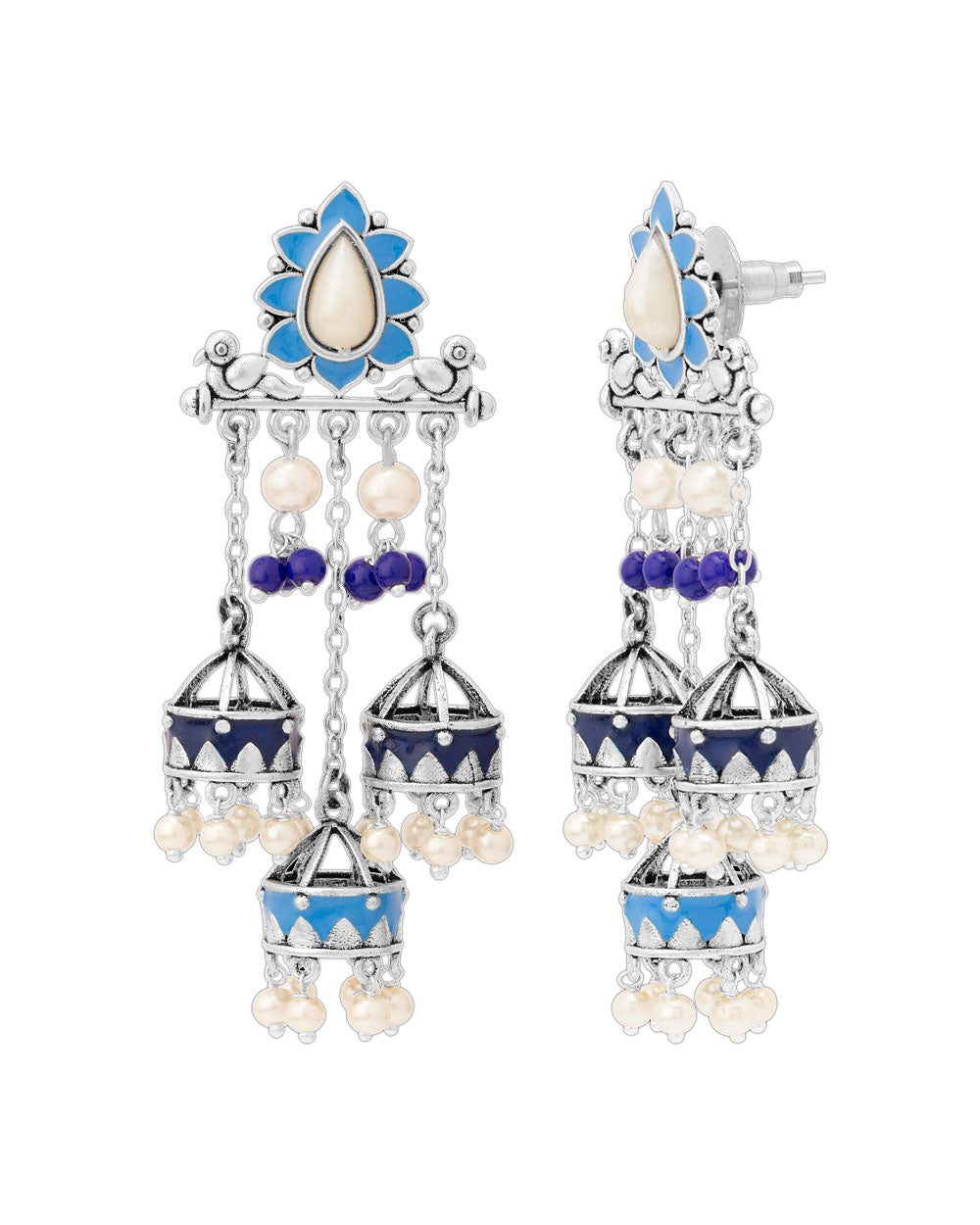 Women's Azure Power Of Three Earrings - Voylla