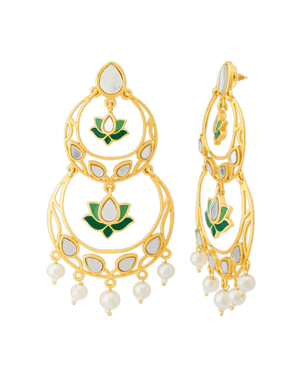 Women's Ombre Emerald Statement Earrings - Voylla
