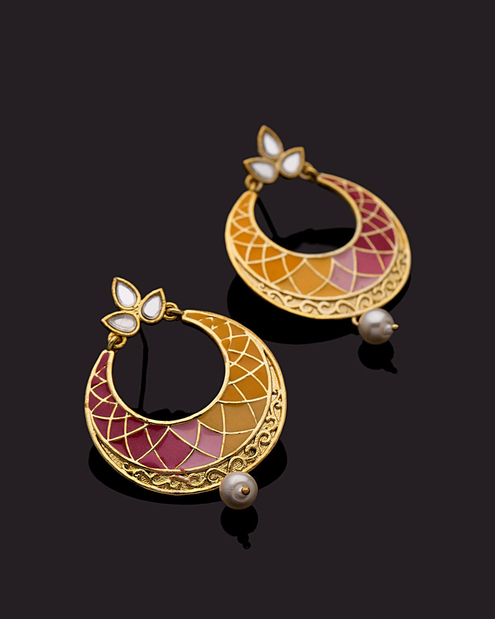 Women's Starry Ombre Yellow Gold Earrings For - Voylla