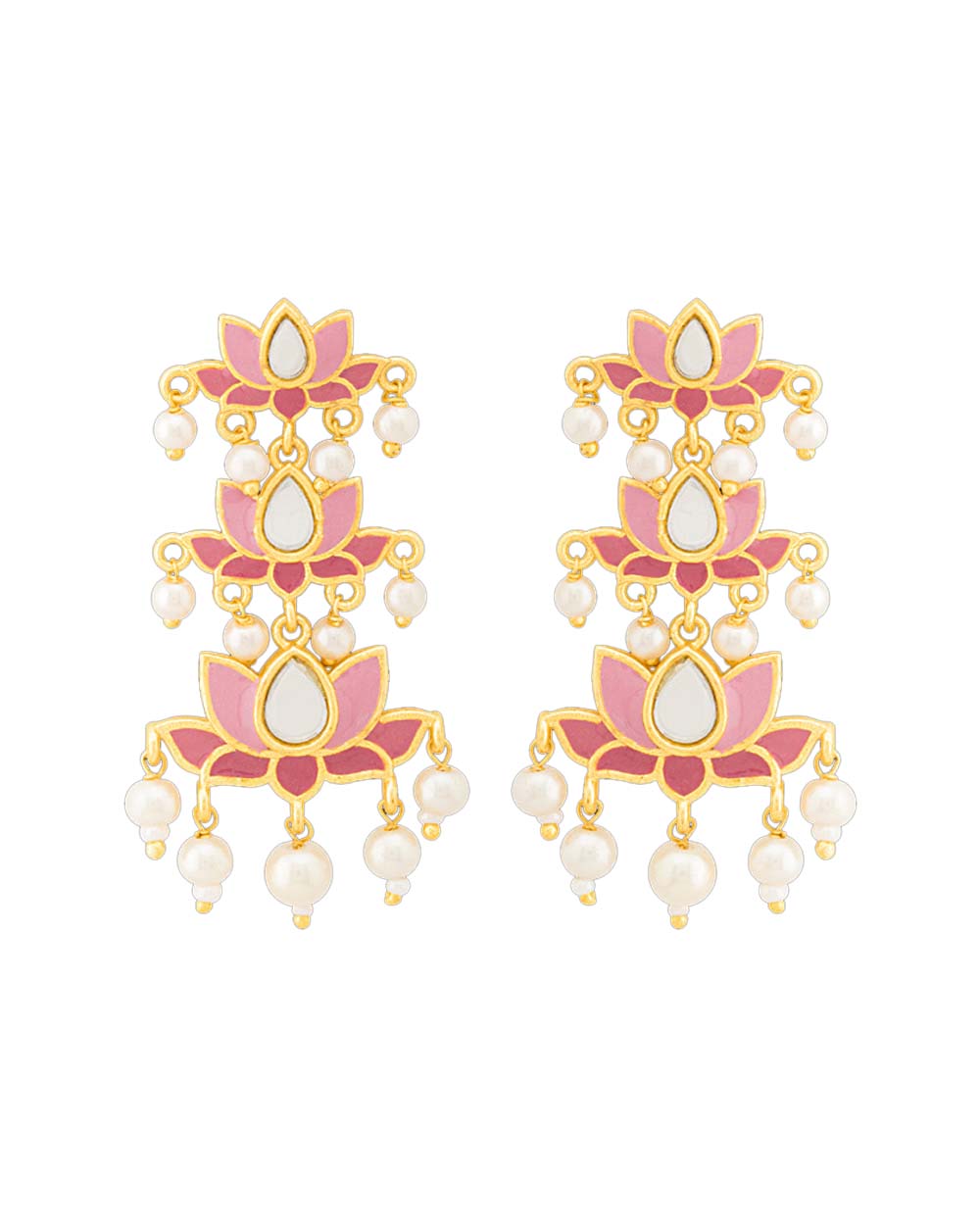 Women's Ombre Pink Spring Earrings For - Voylla