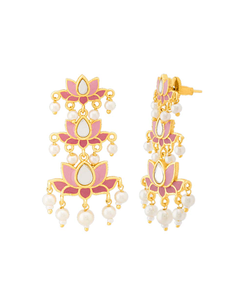 Women's Ombre Pink Spring Earrings For - Voylla
