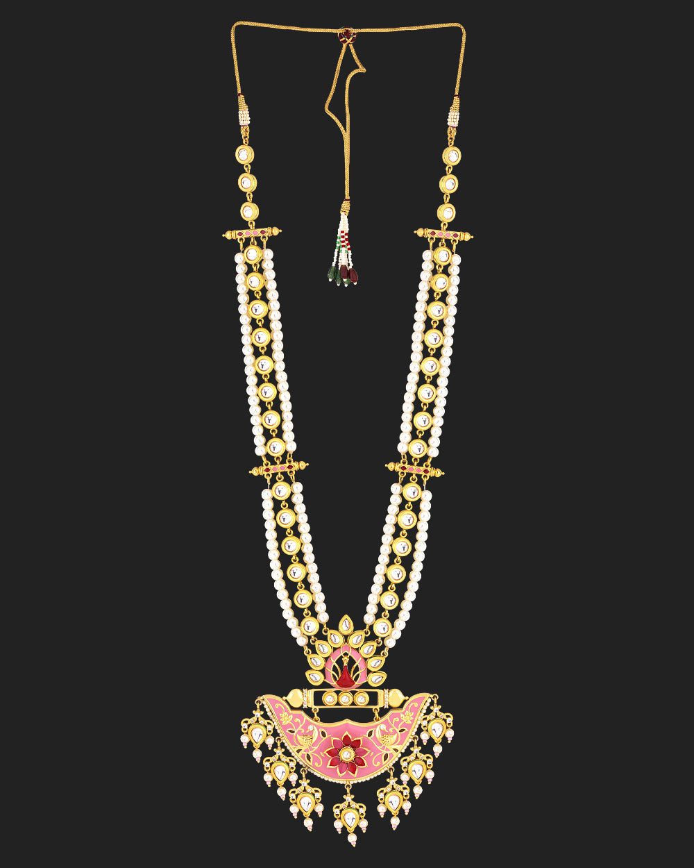Women's Manmayi Floral And Peacock Motifs Necklace Set - Voylla