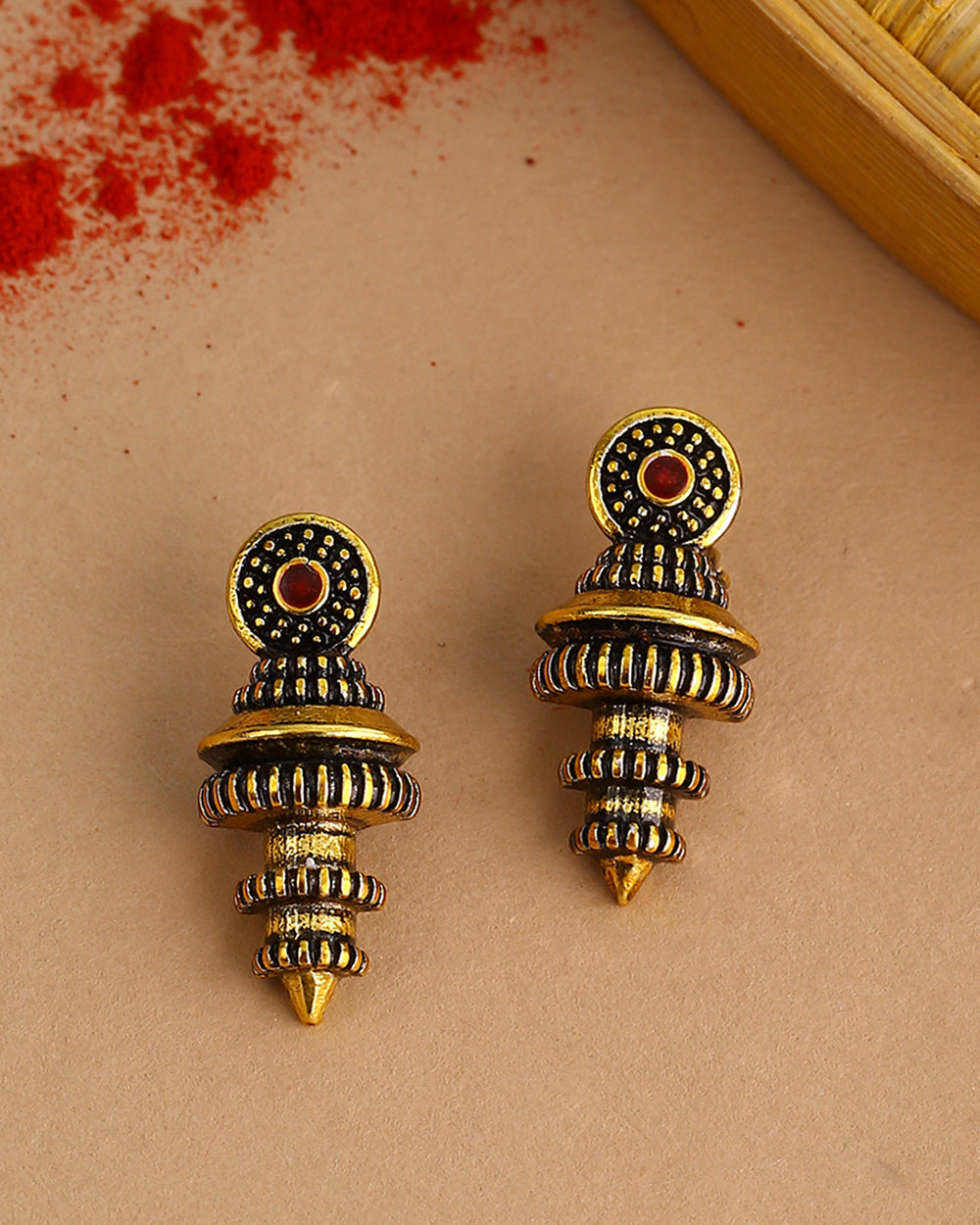 Women's Temple Of Love Tiny Drop Earrings - Voylla