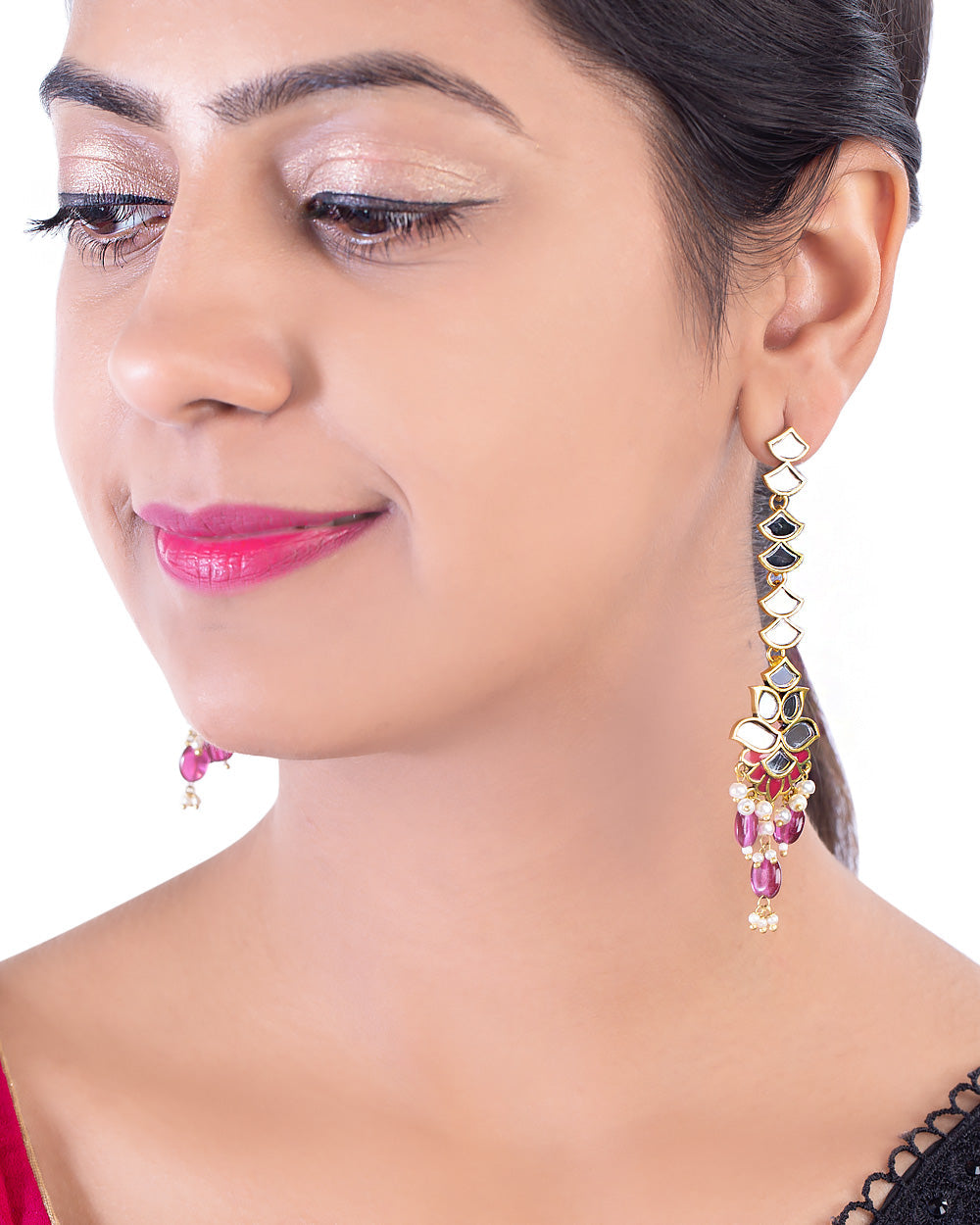 Women's Thikri Petals Motifs Drop Earrings - Voylla