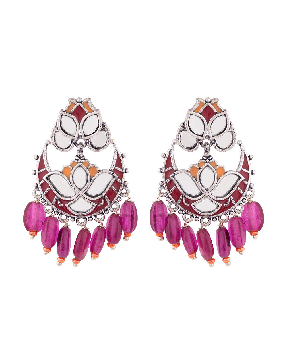Women's Thikri Lotus Motif Earrings - Voylla