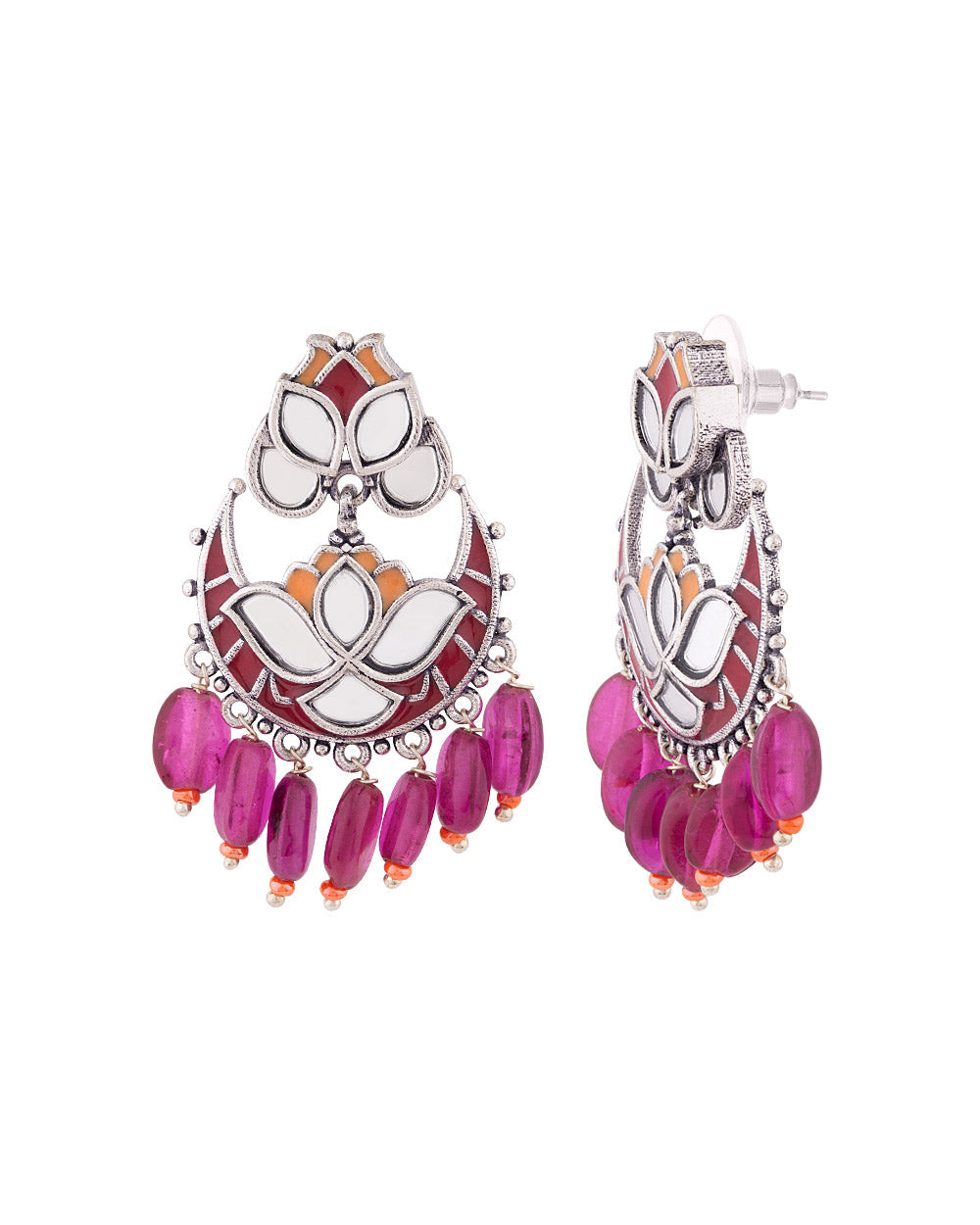 Women's Thikri Lotus Motif Earrings - Voylla