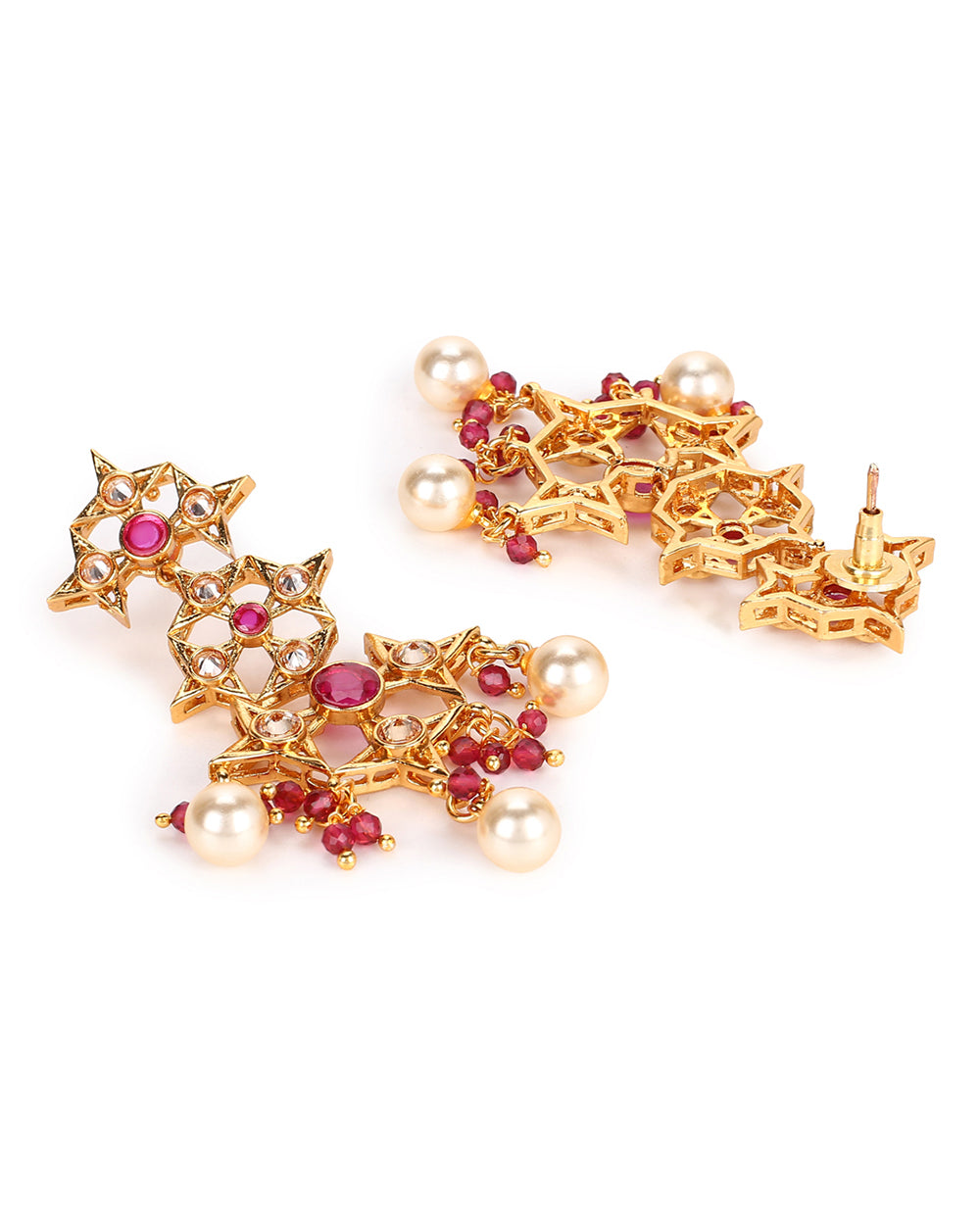 Women's Lattic Gold-Plated Brass Earrings - Voylla