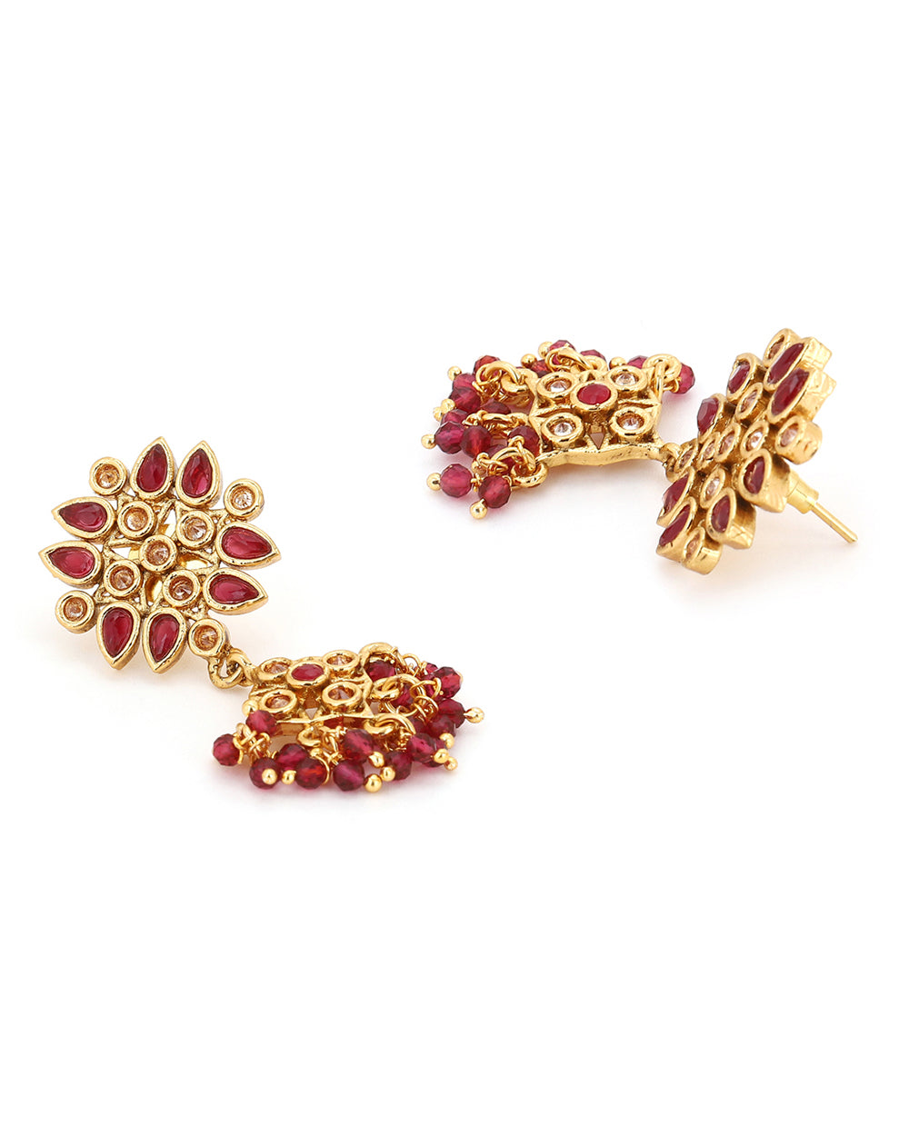 Women's Lattice Gold-Plated Earrings - Voylla