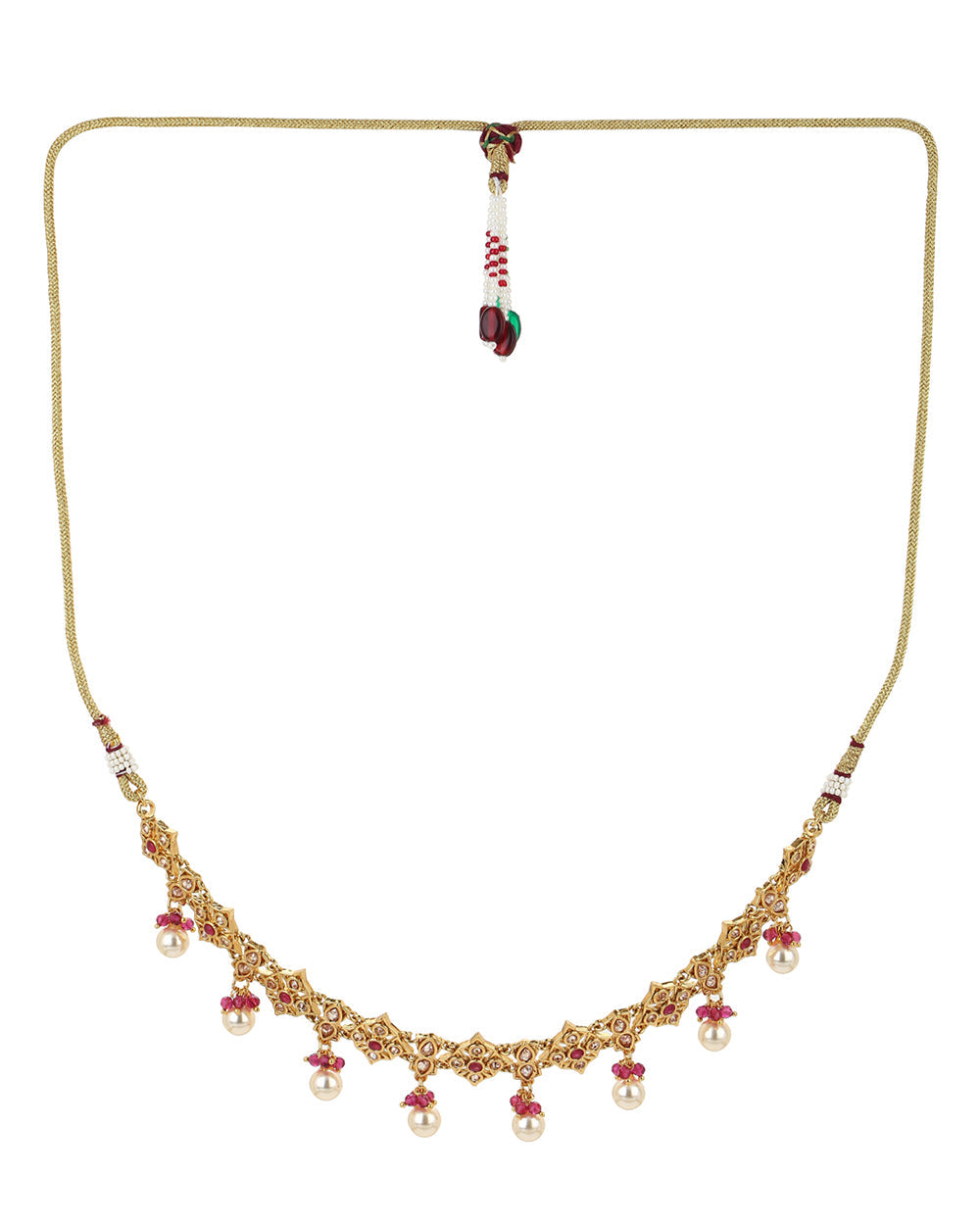 Women's Lattic Rose Gold-Plated Brass Necklace Set - Voylla