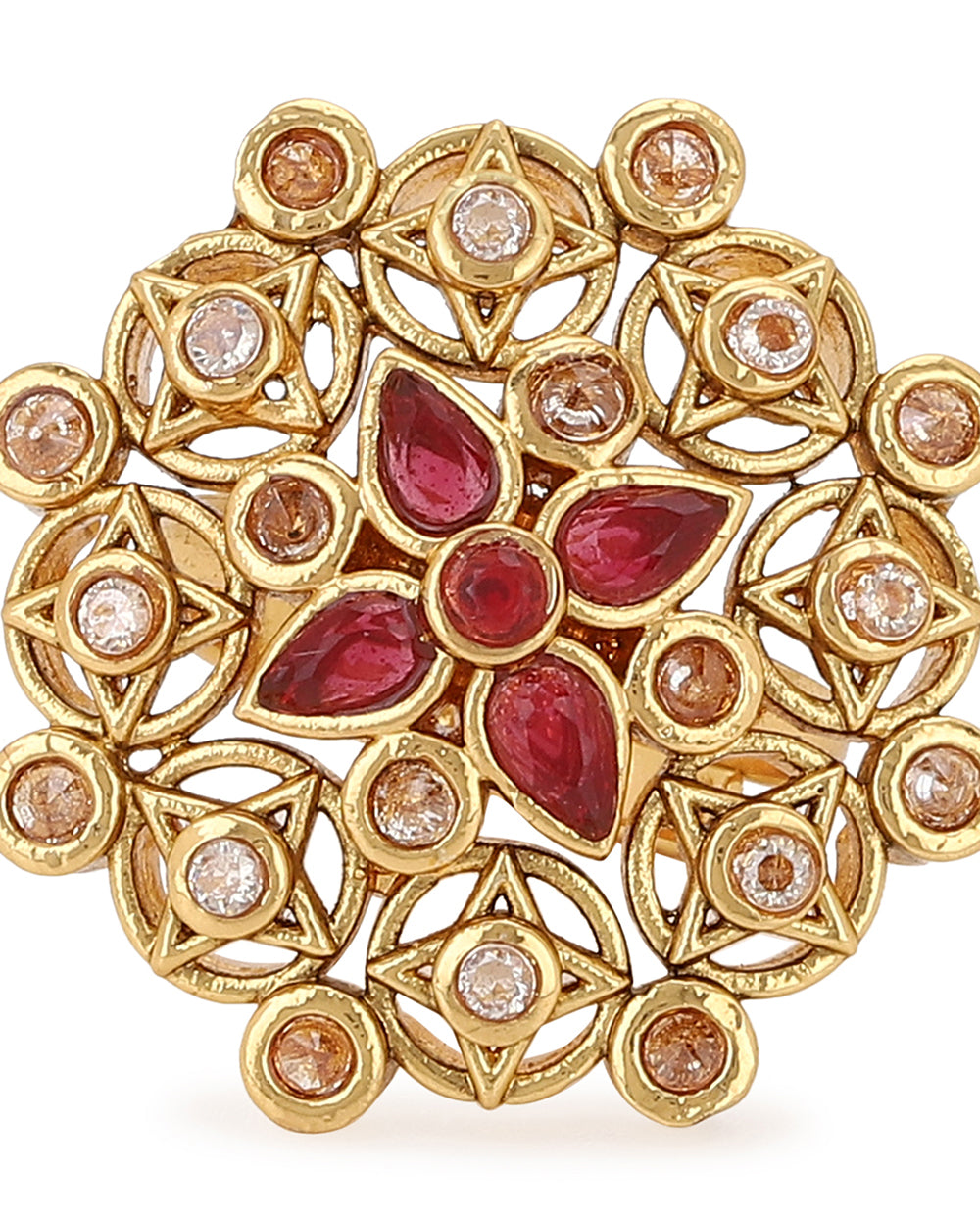 Women's Lattic Gold-Plated Ring - Voylla