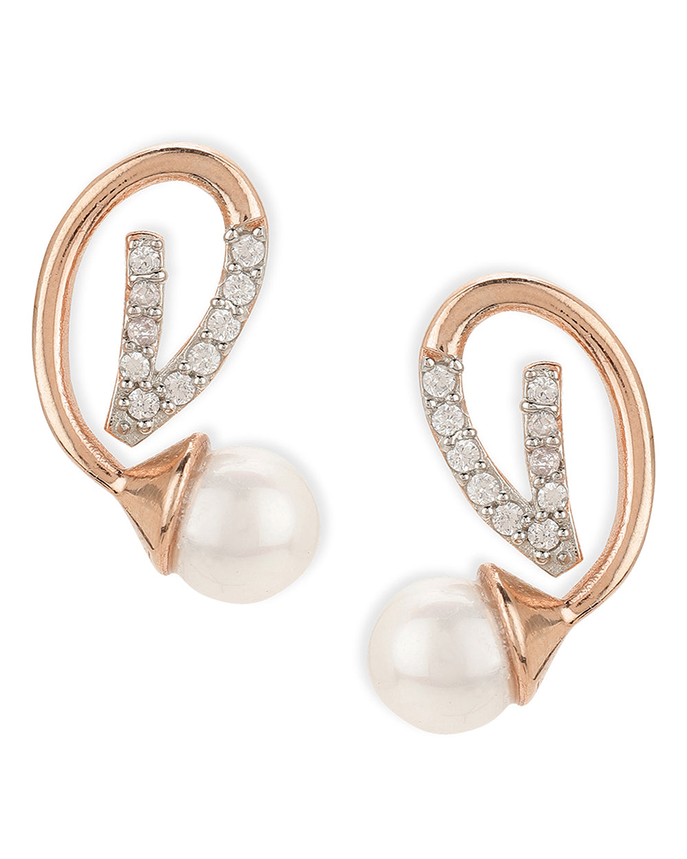 Women's Voylla Rose Gold-Plated Brass Earrings - Voylla