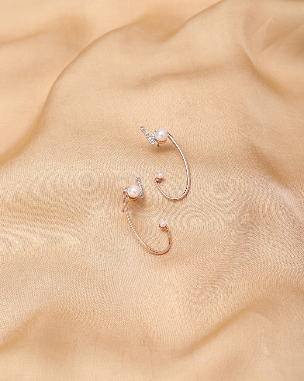 Women's Voylla Rose Gold Brass Earrings - Voylla