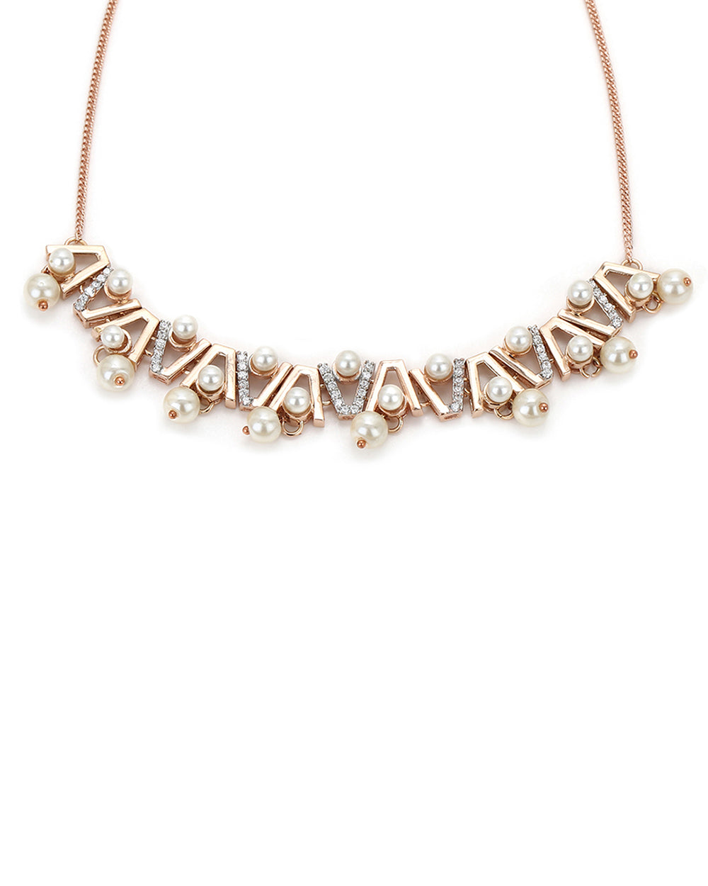 Women's Voylla Rose Gold-Plated Brass Necklace Set - Voylla