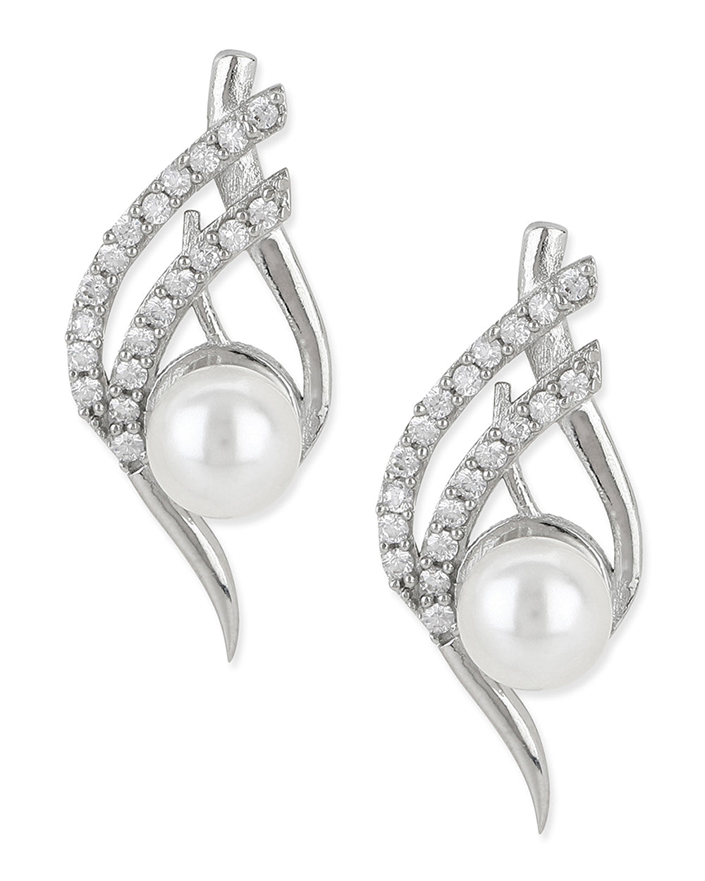 Women's Voylla Silver Brass Earrings - Voylla