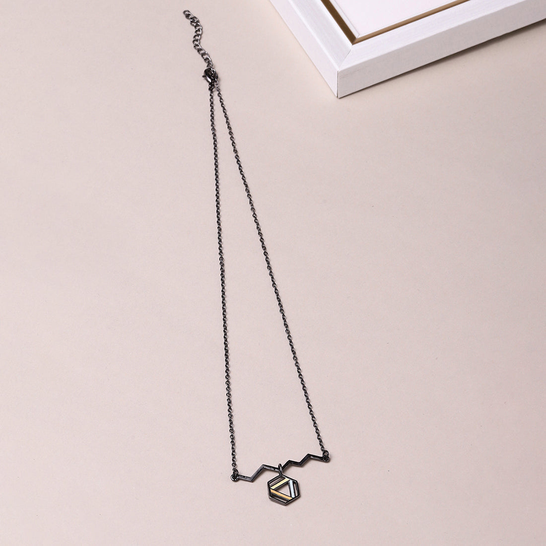 Women's Benzene Black Rhodium Brass Necklaces - Voylla