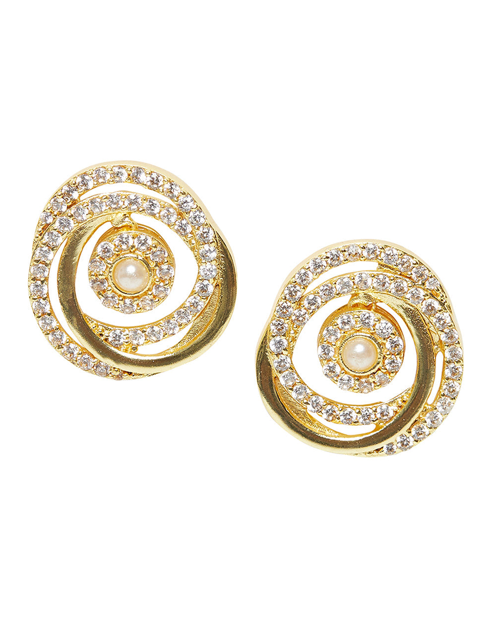 Women's Gold Tone Pearly White Earrings - Voylla