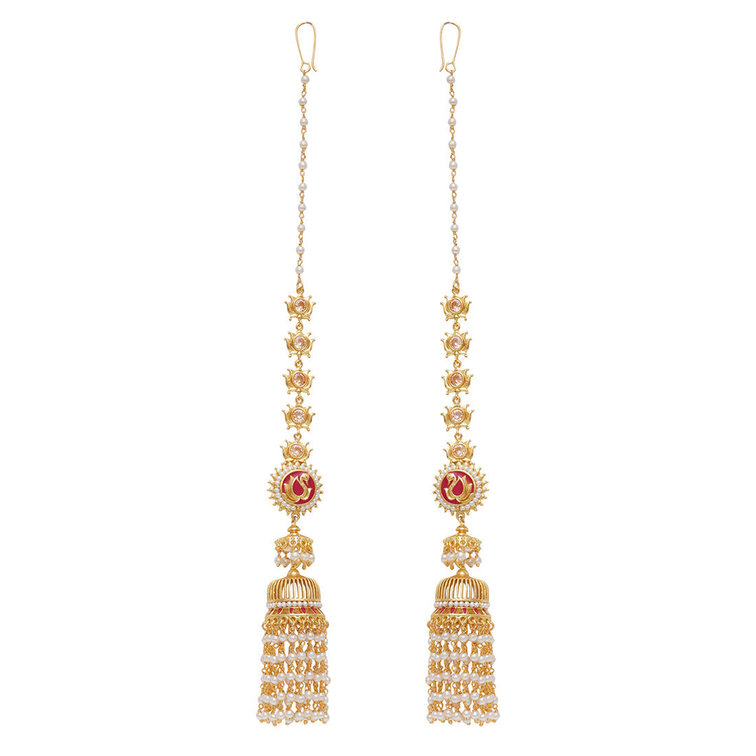 Women's Apsara Cluster Setting Faux Pearls Earrings - Voylla