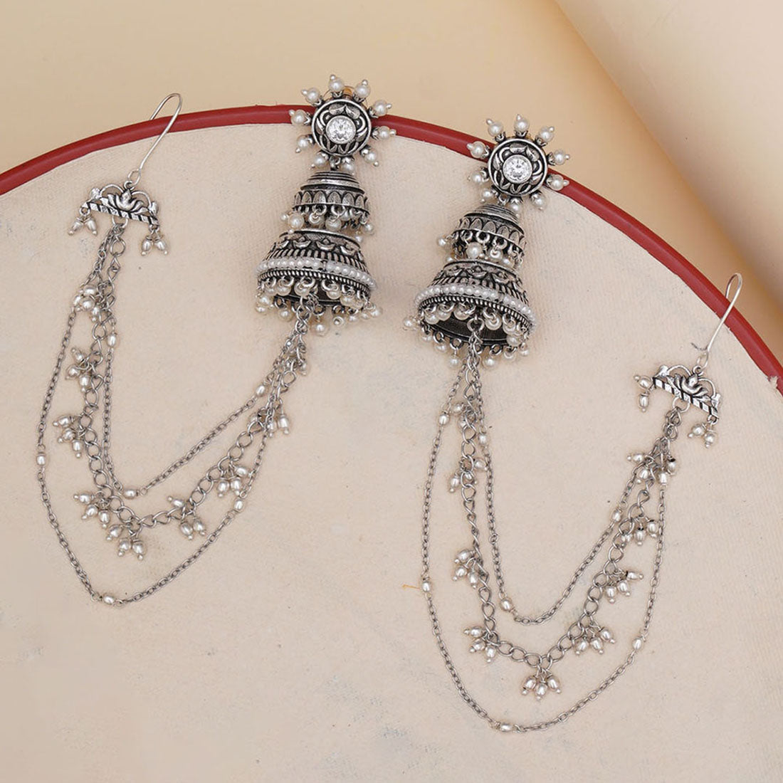 Women's Apsara Faux Pearls Earrings - Voylla