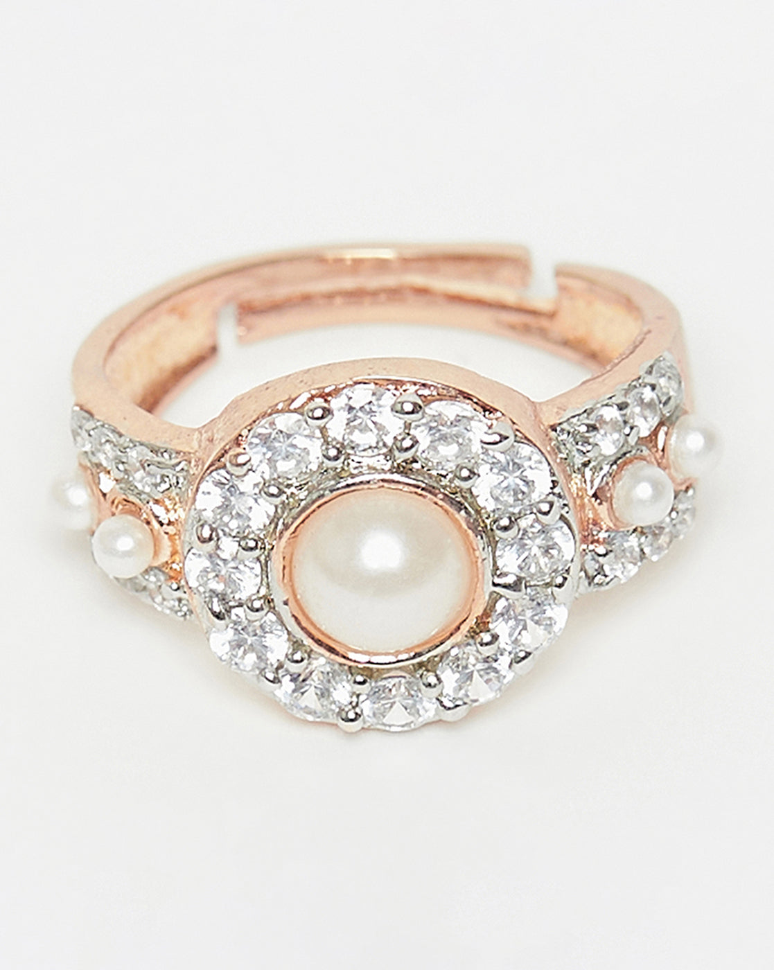Women's Pearly Whites Fascinating Cz Ring - Voylla