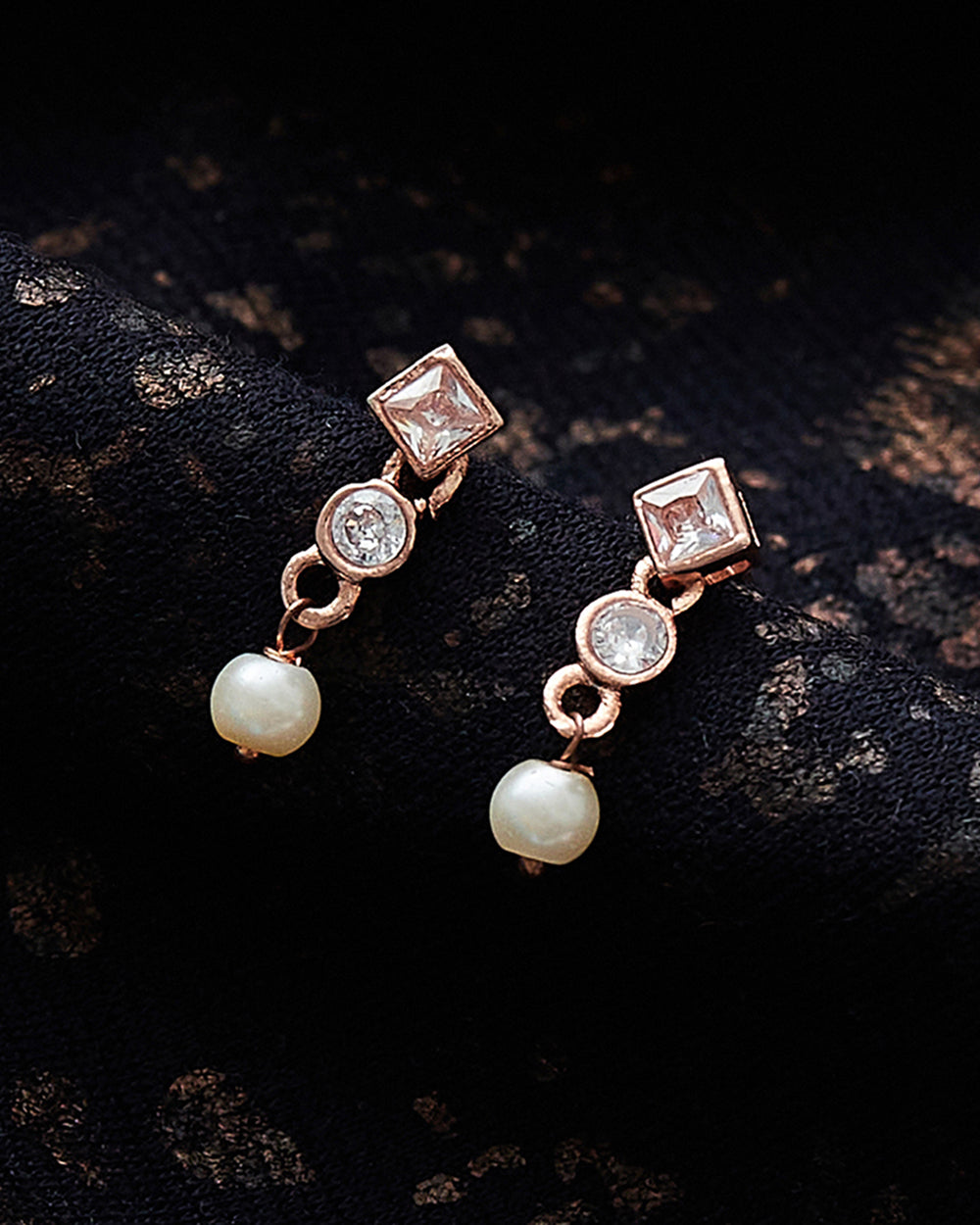 Women's Pearly White Dainty Drop Earrings - Voylla