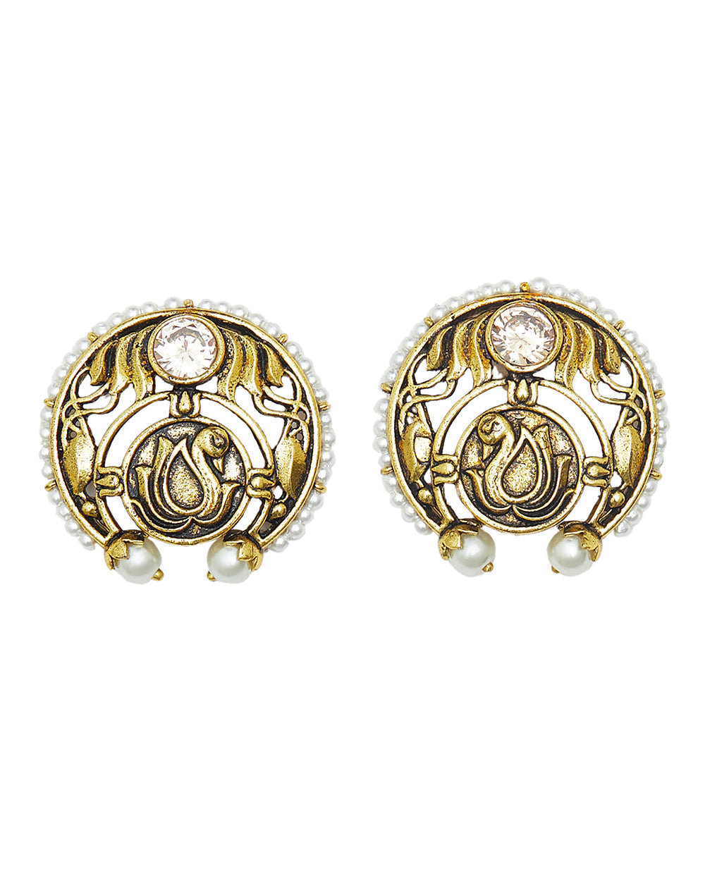 Women's Gold Finish Traditional Earrings From Apsara Collection - Voylla