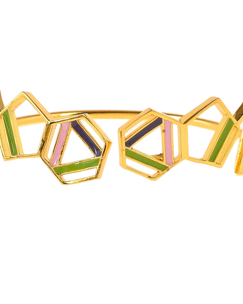 Women's Benzene Hexagons Pattern Bracelet - Voylla