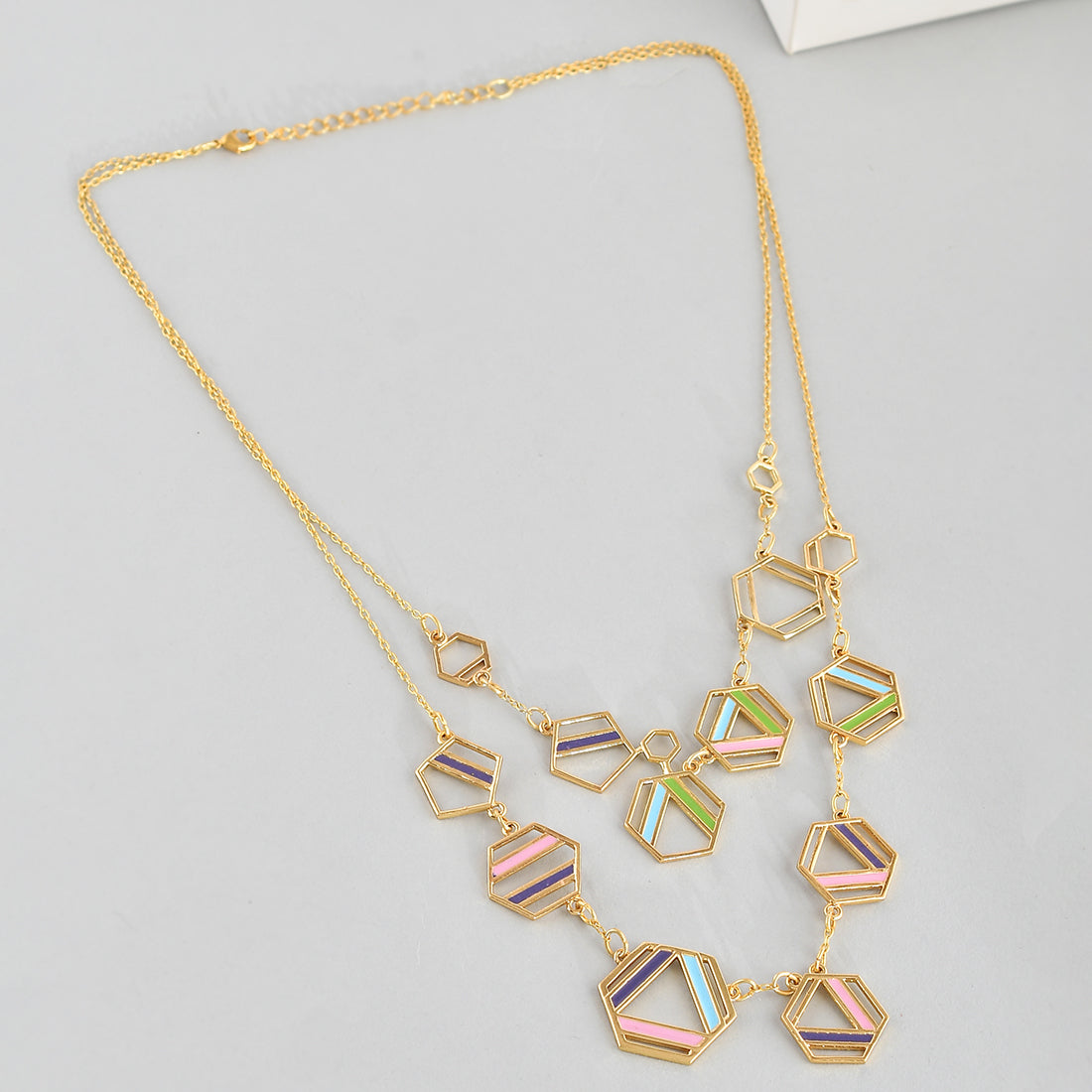 Women's Benzene Colorful Gold-Plated Necklace - Voylla