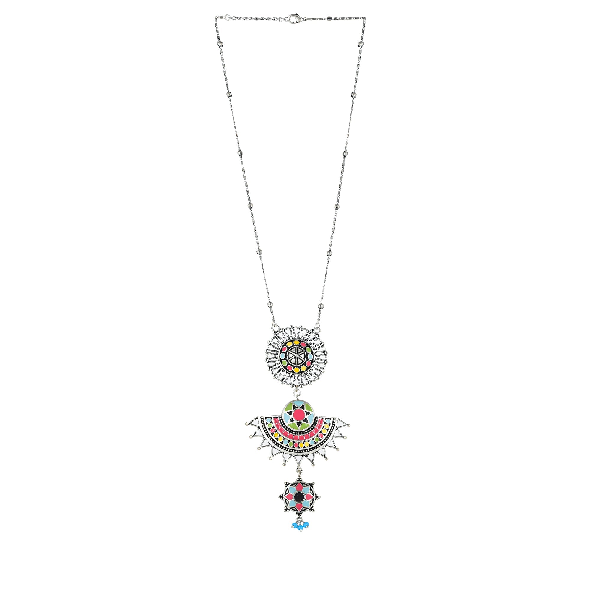 Women's Folklore Layered Drop Enamelled Necklace - Voylla