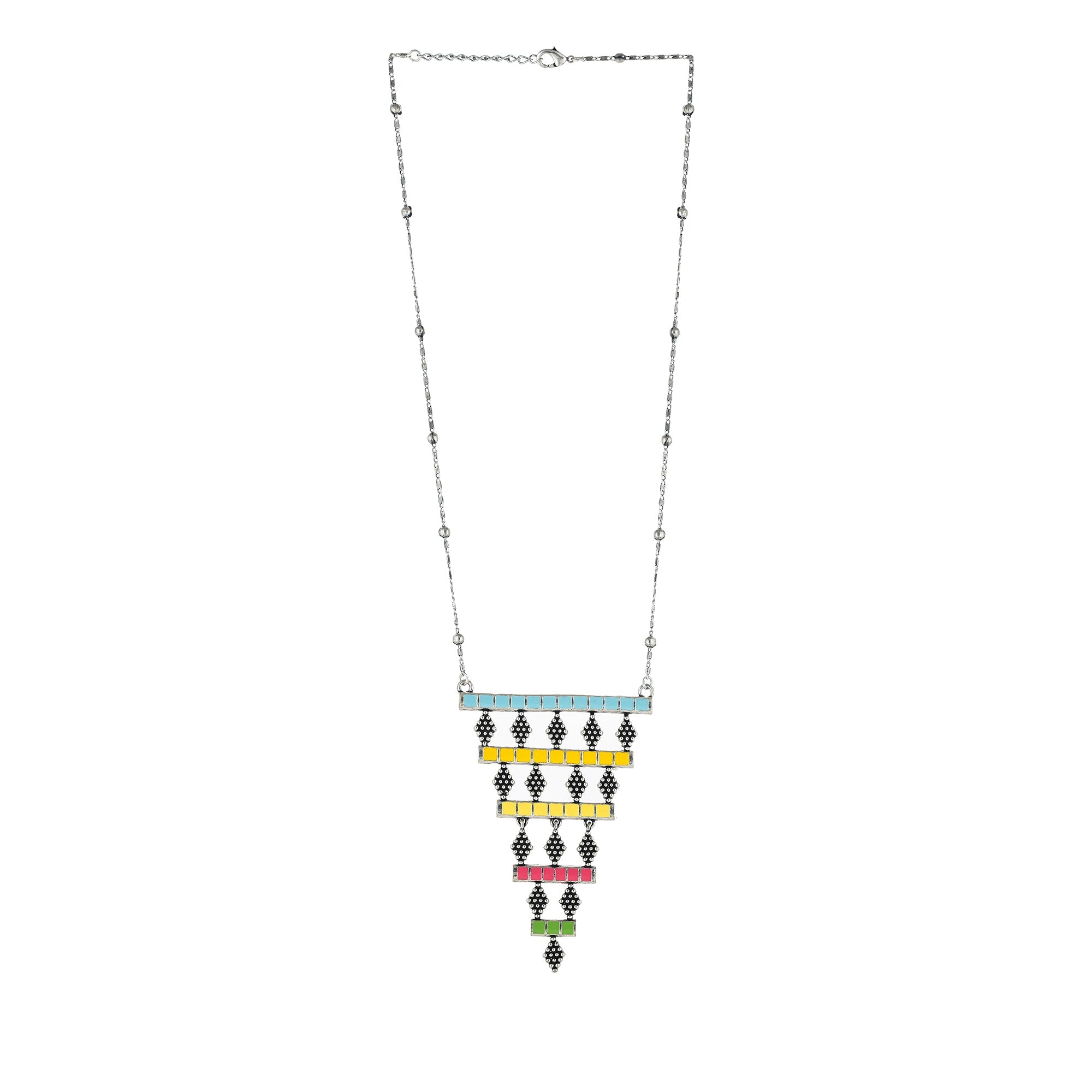 Women's Folklore Silver Plated Layered Necklace - Voylla