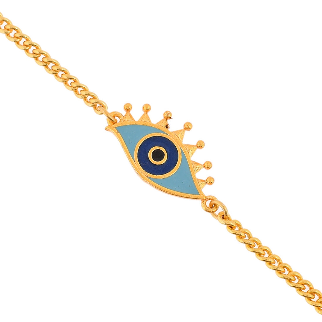 Women's Evil Eye Motif Gold Plated Bracelet - Voylla