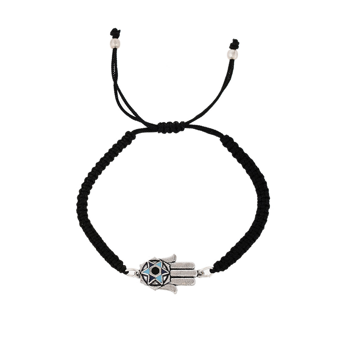 Women's Evil Eye Black Hamsa Design Bracelet - Voylla
